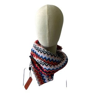 Missoni Multicolor Zig-Zag Fringed Long Wool Scarf